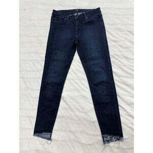 JUSTBLACK Women's Size‎ 28 Dark Wash Skinny Crop Jeans Frayed Hem